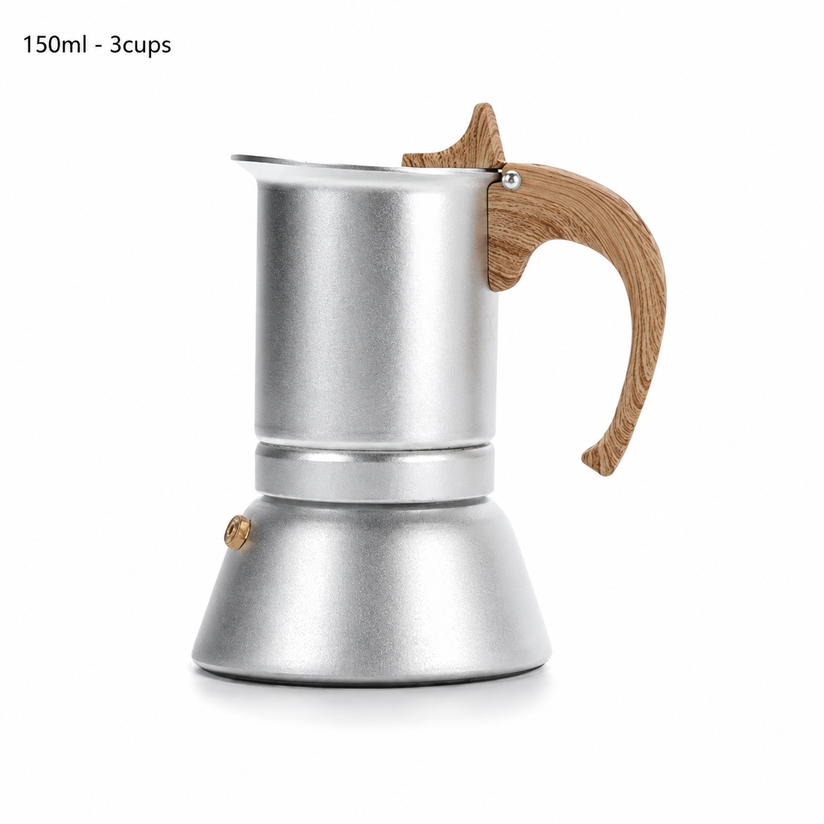 Aluminium Moka Pot Espresso Maker with Wooden Handle
