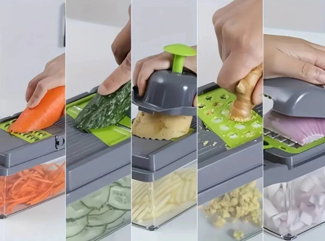 10 - Piece Multifunctional Vegetable Chopper and Slicer Set Lattea - Lattea Global