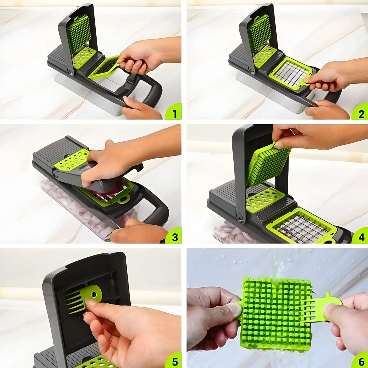 10 - Piece Multifunctional Vegetable Chopper and Slicer Set Lattea - Lattea Global