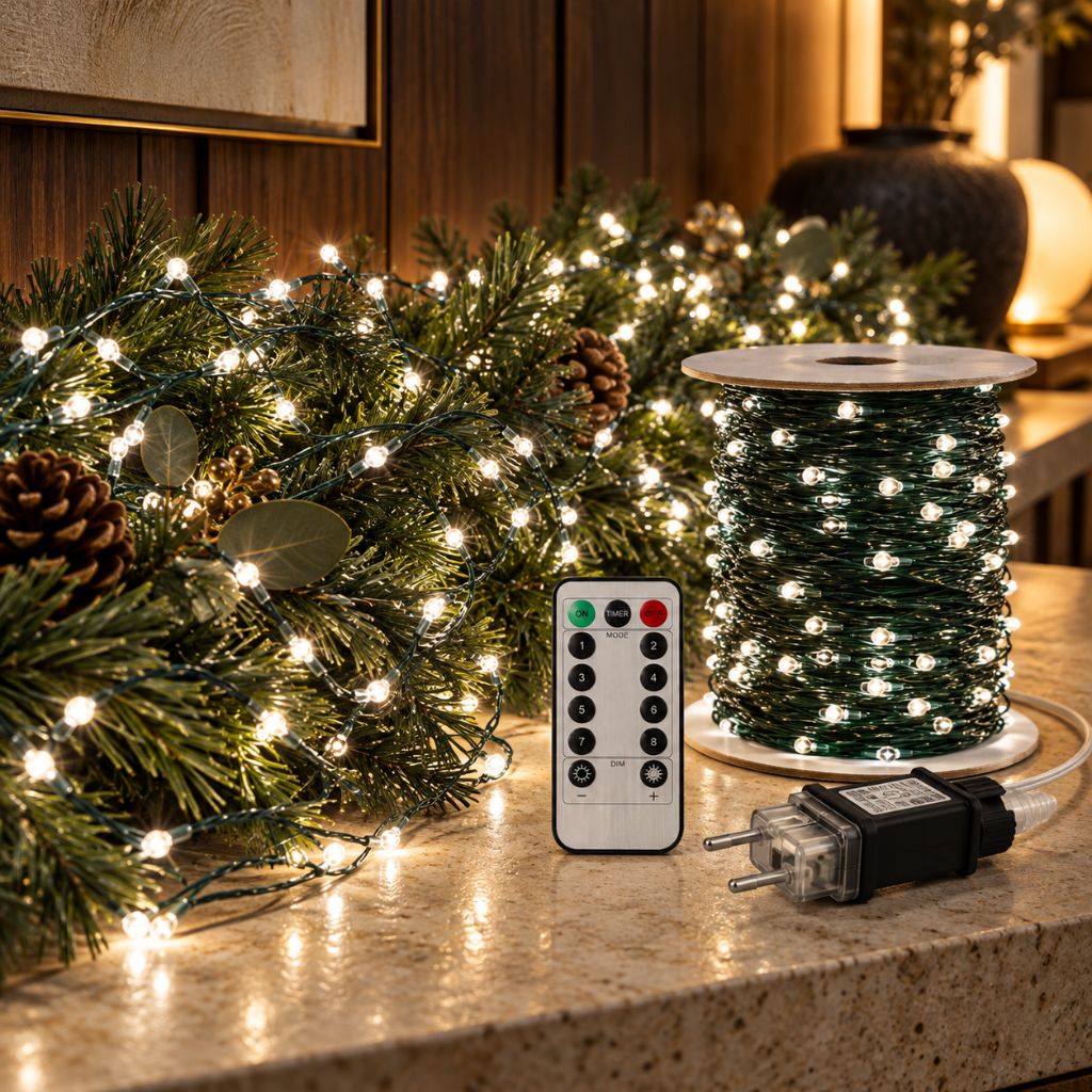 100m 1000-LED Christmas String Lights with Remote Control