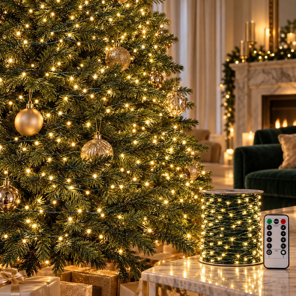 100m 1000-LED Christmas String Lights with Remote Control