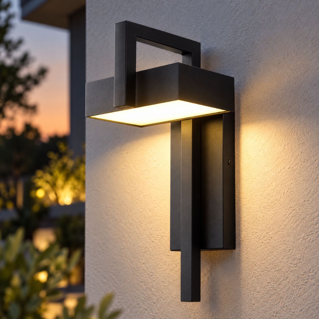 Modern Black Aluminum LED Outdoor Wall Sconce