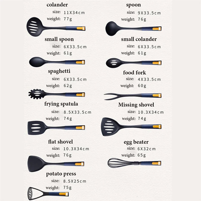11 - Piece Minimalist Non - Stick Heat - Resistant Kitchen Utensil Set - Lattea Global