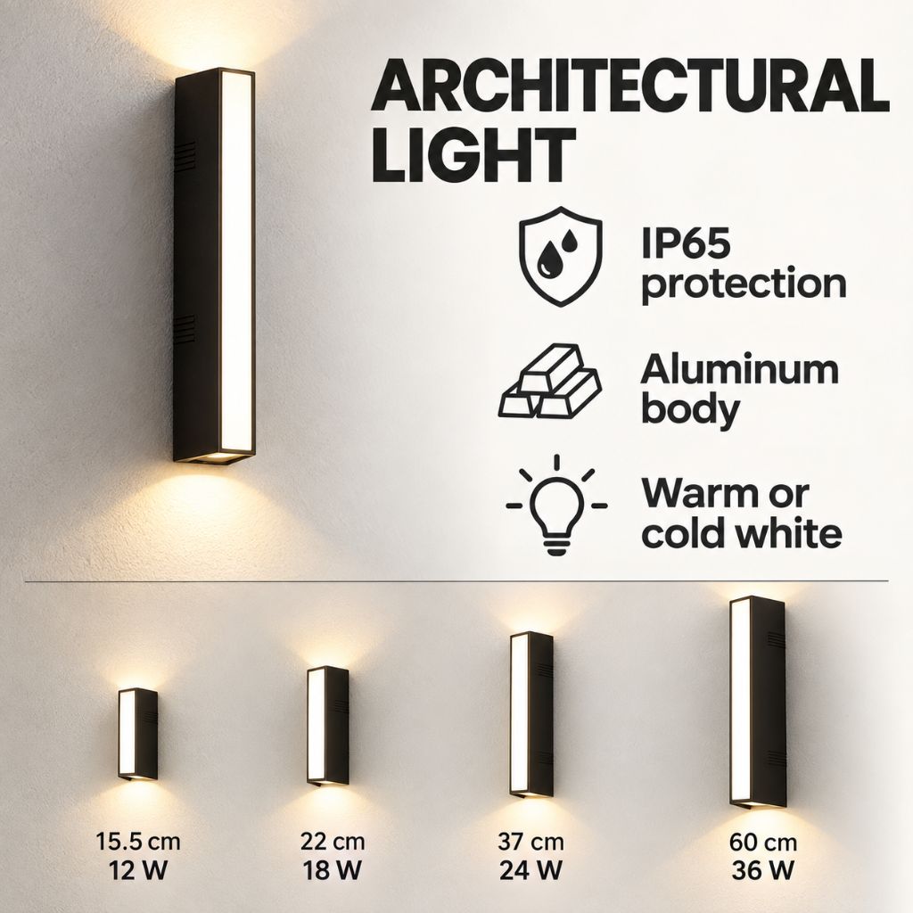 Long Linear IP65 LED Outdoor Wall Light