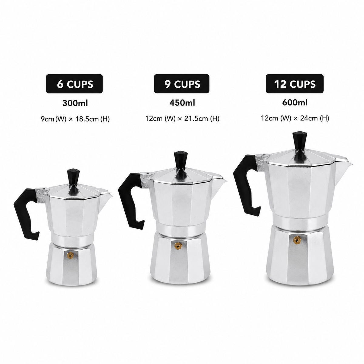 Aluminium Octagonal Moka Pot Italian Stovetop Espresso Maker