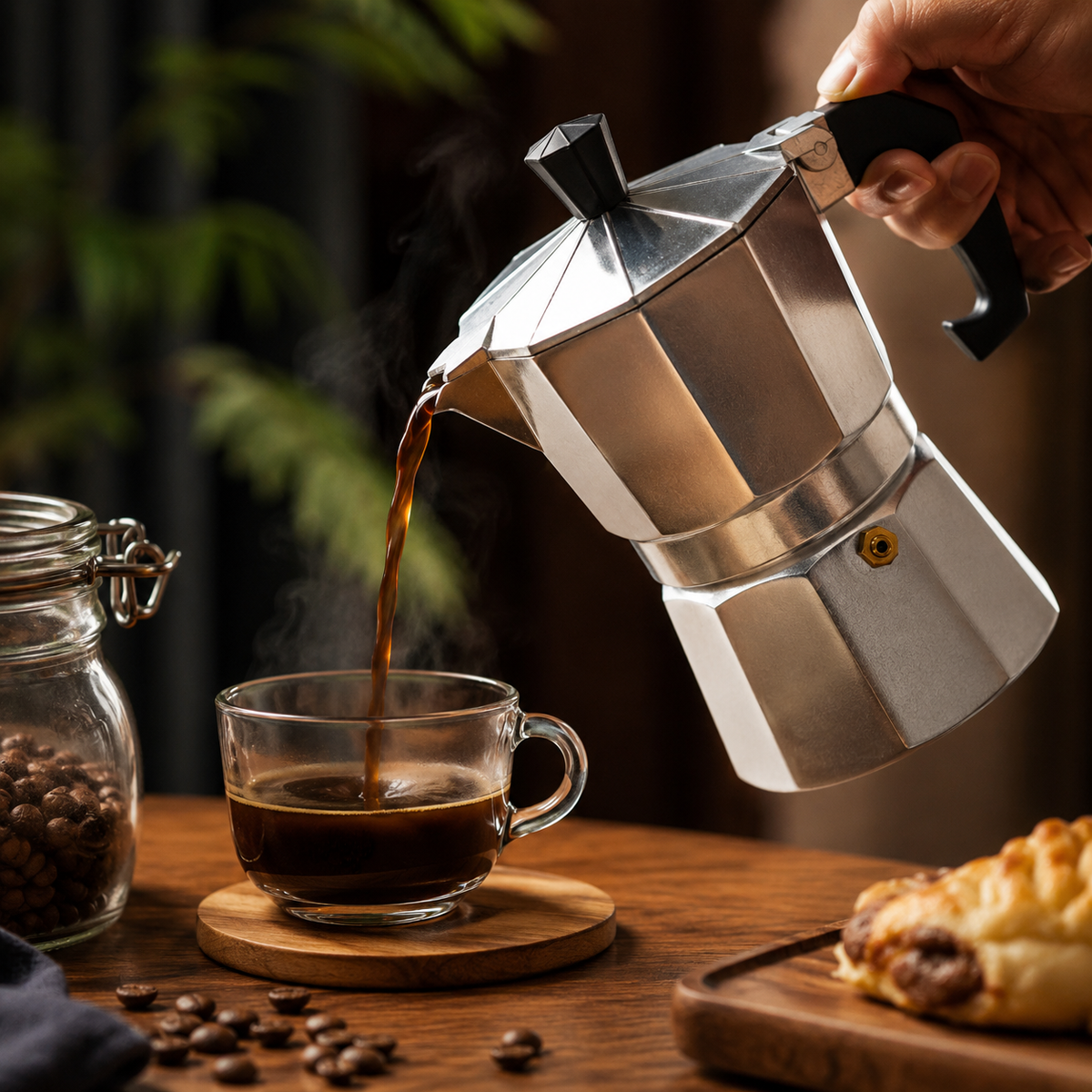 Aluminium Octagonal Moka Pot Italian Stovetop Espresso Maker