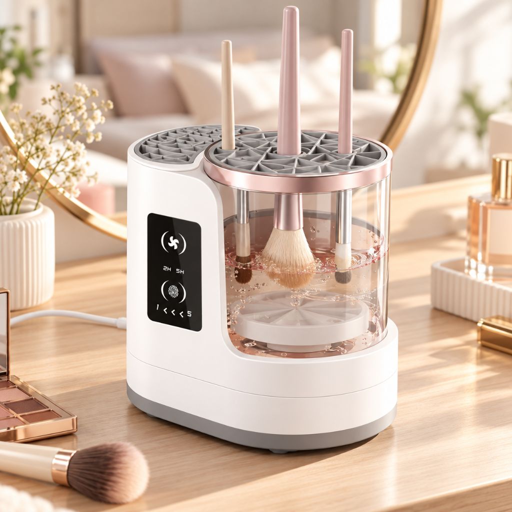 3-in-1 Electric Makeup Brush Cleaner and Dryer with Timer
