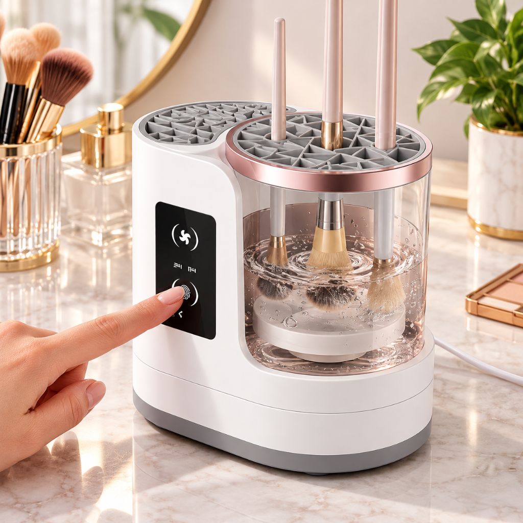 3-in-1 Electric Makeup Brush Cleaner and Dryer with Timer
