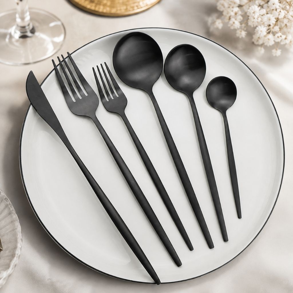 30-Piece Minimalist Stainless Steel Cutlery Set