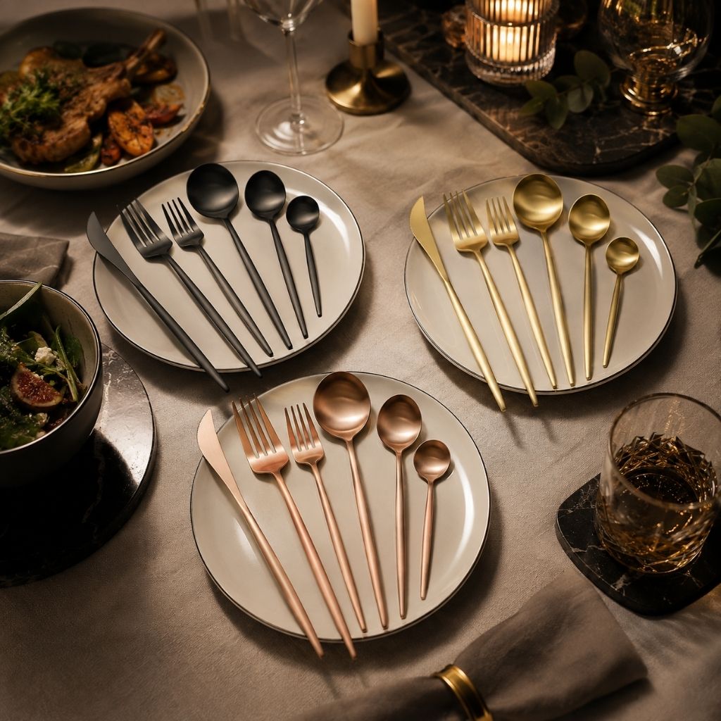 30-Piece Minimalist Stainless Steel Cutlery Set