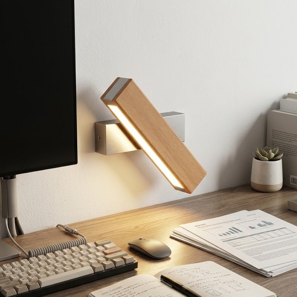 360° Swiveling Wooden Wall Light - Lattea Global