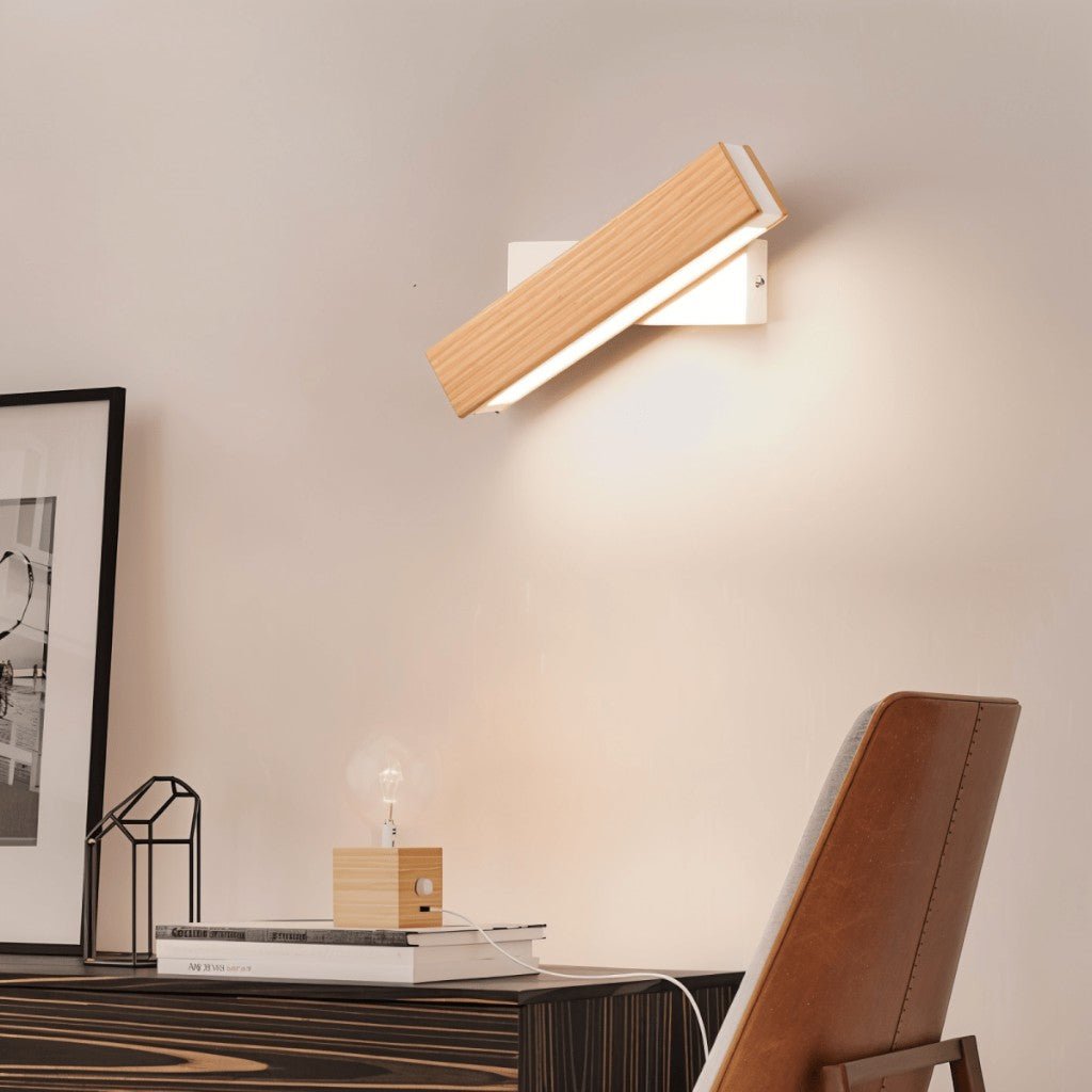 360° Swiveling Wooden Wall Light
