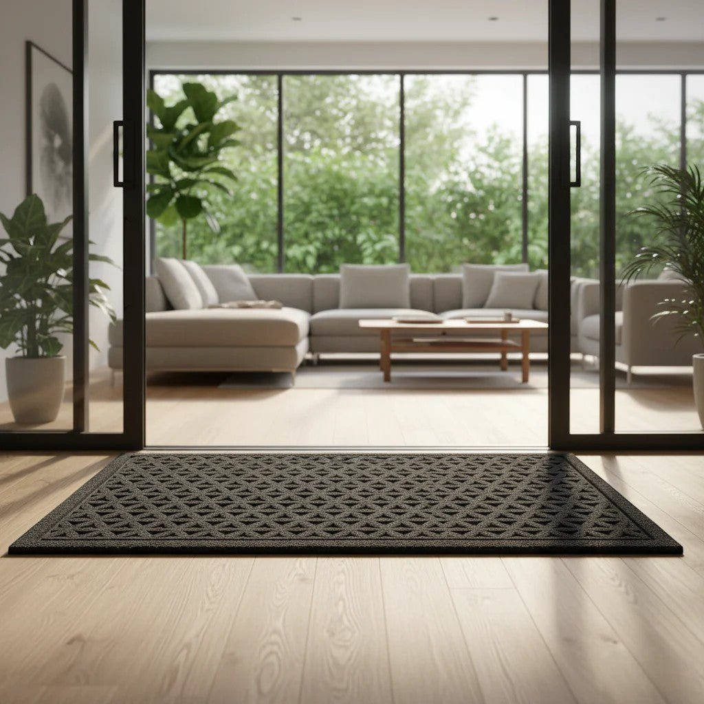 3D Grooved Geometric Doormat Anti - Slip Scraper Entrance Mat - Lattea Global