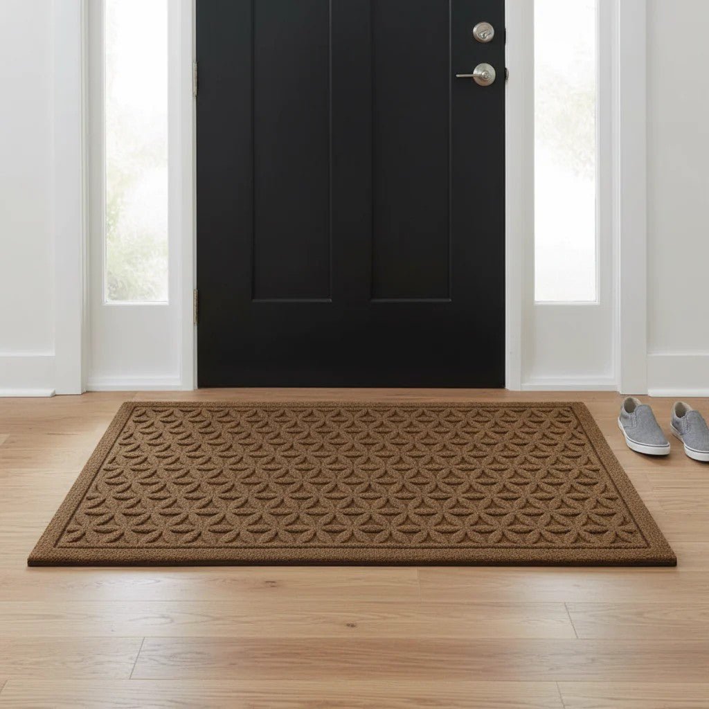 3D Grooved Geometric Doormat Anti - Slip Scraper Entrance Mat - Lattea Global