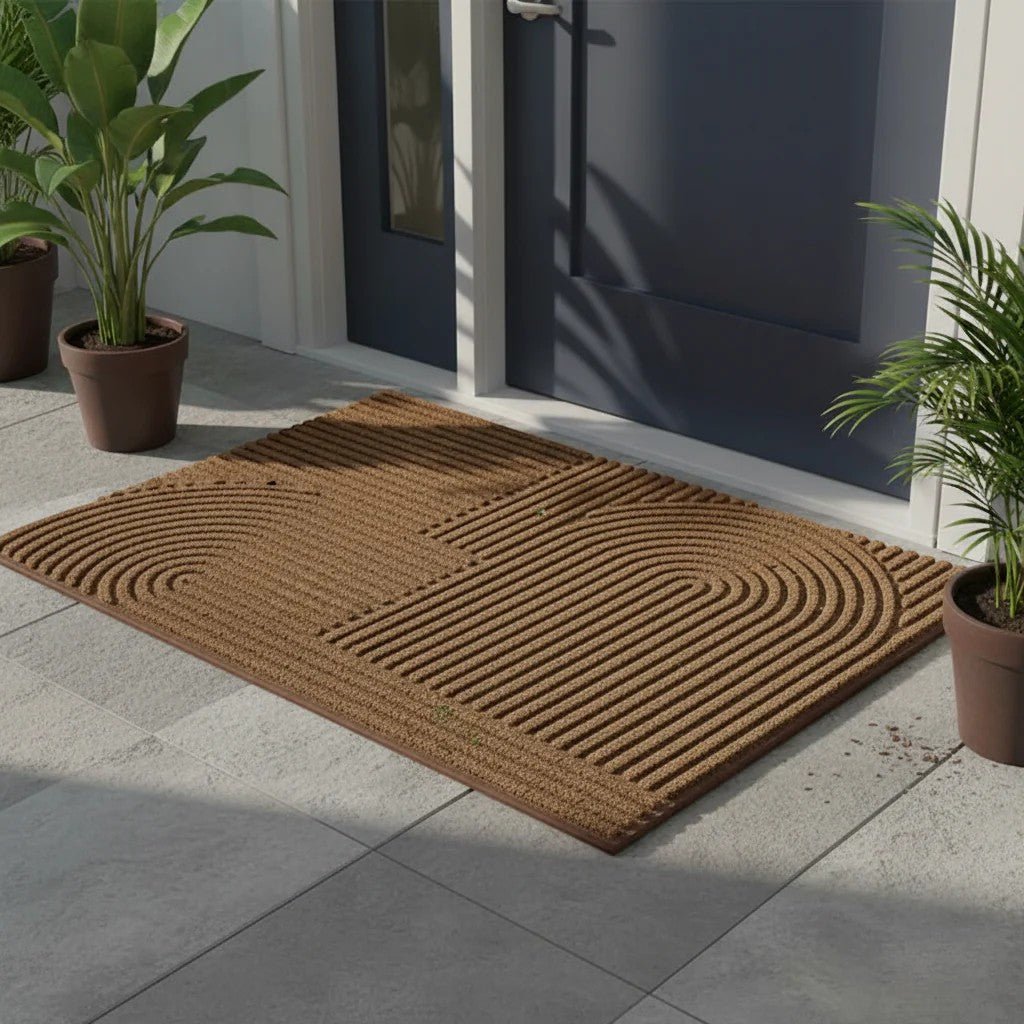 3D Grooved Geometric Doormat Anti - Slip Scraper Entrance Mat - Lattea Global