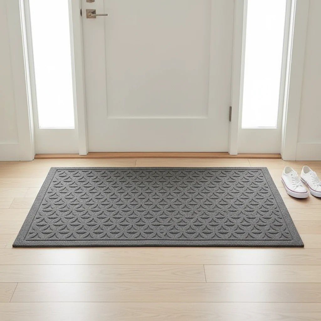 3D Grooved Geometric Doormat Anti - Slip Scraper Entrance Mat - Lattea Global