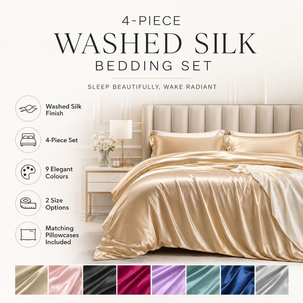 4-Piece Washed Silk Bedding Set