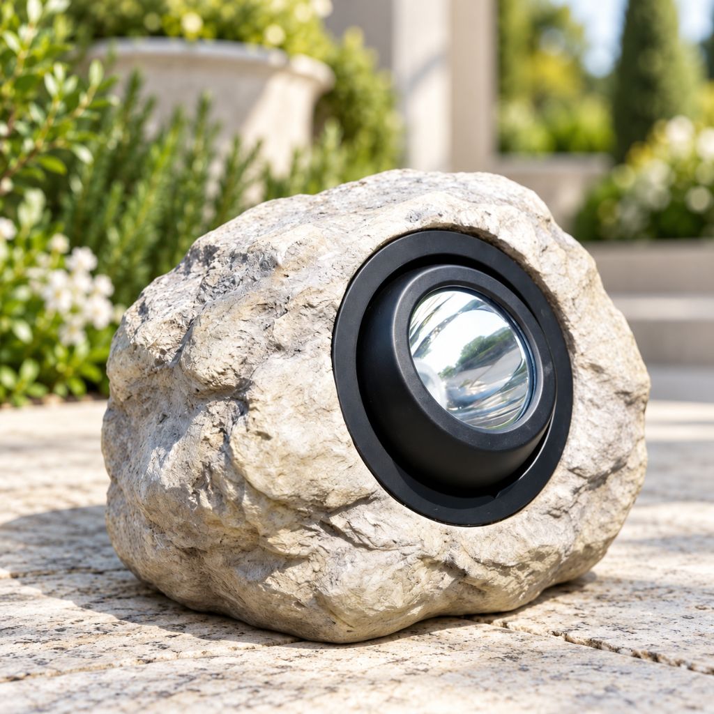 Solar Rock Garden Spotlight with Warm and Cool White LED
