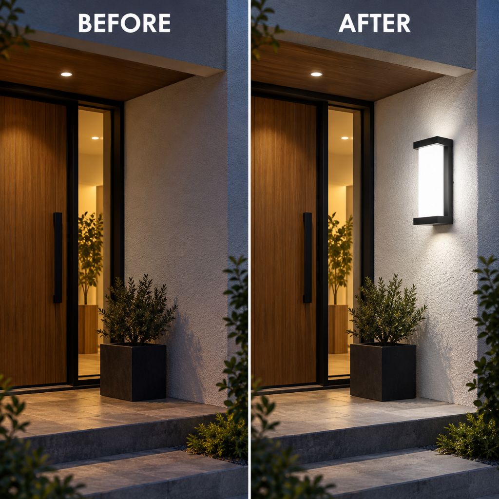 Rectangular IP65 LED Outdoor Porch Wall Light