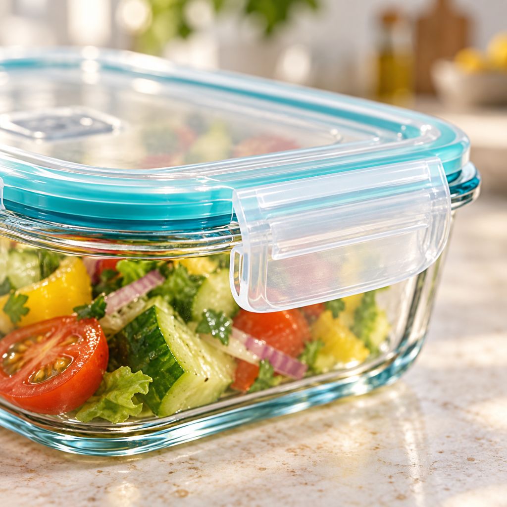 5-Piece Glass Food Storage Container Set with Clip-Lock Lids