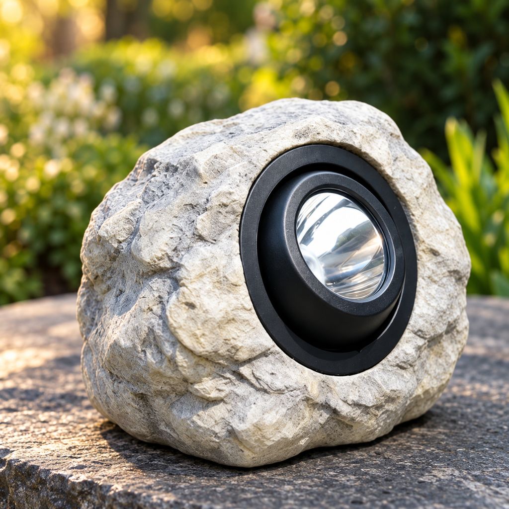 Solar Rock Garden Spotlight with Warm and Cool White LED