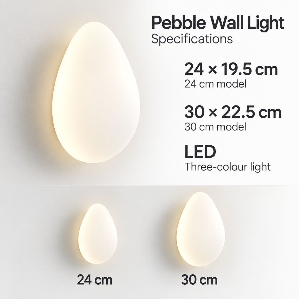 Pebble Shape LED Wall Light with Soft Diffused Glow