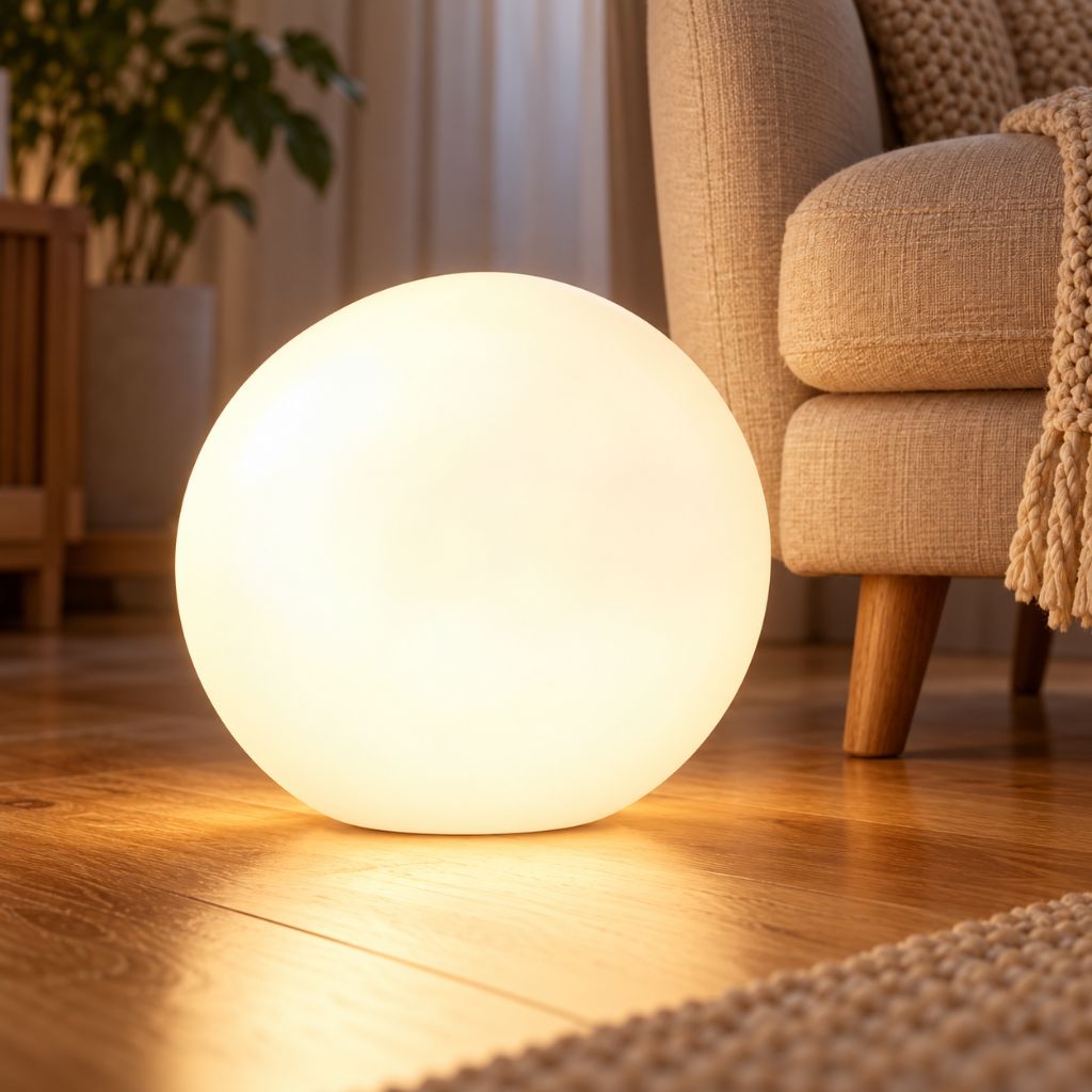 Colour-Changing LED Ball Floor Lamp with Remote Control