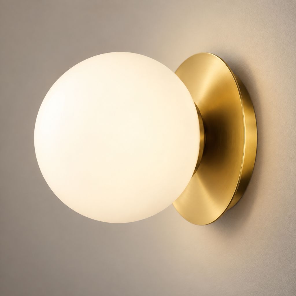 Round Glass Globe G9 Wall Light with Metal Base