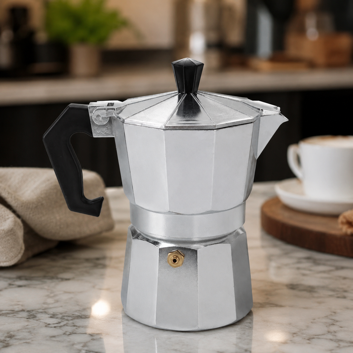 Aluminium Octagonal Moka Pot Italian Stovetop Espresso Maker