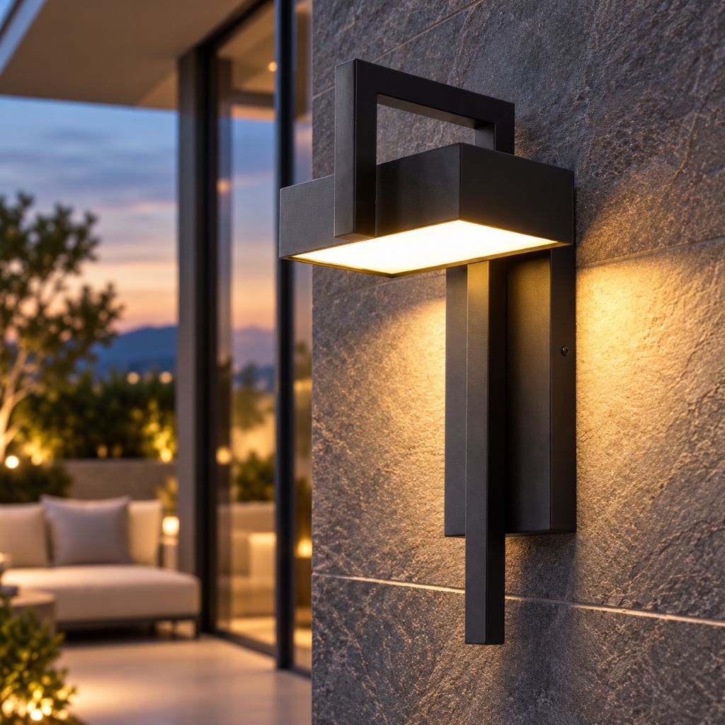 Modern Black Aluminum LED Outdoor Wall Sconce