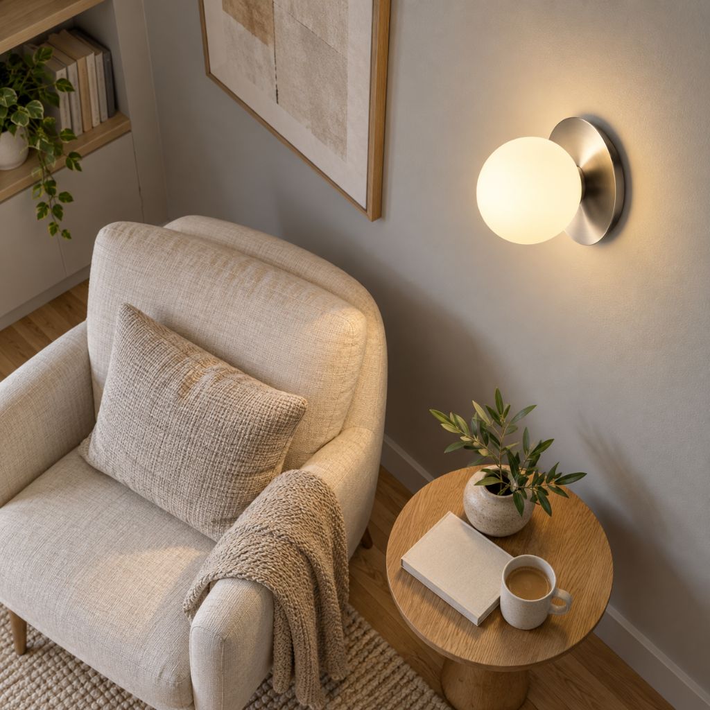 Round Glass Globe G9 Wall Light with Metal Base