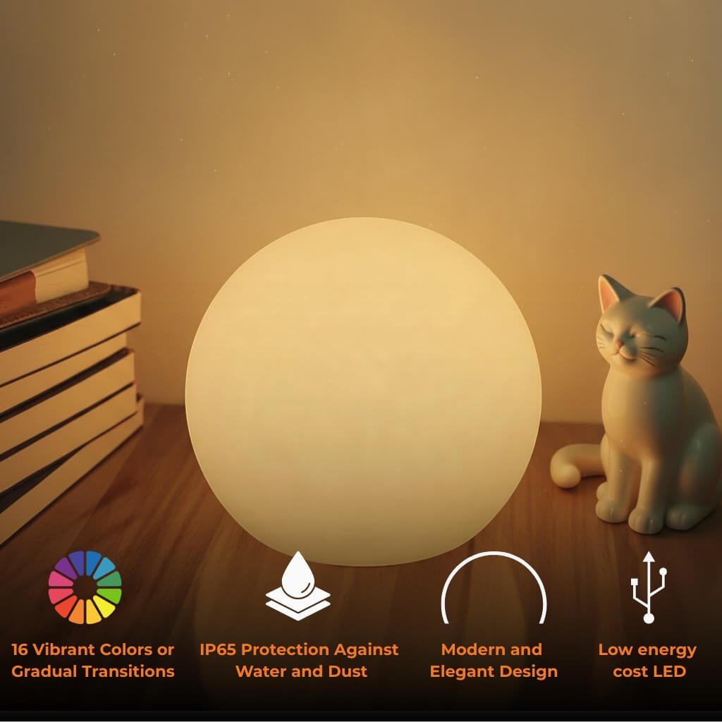 Cordless LED Moon Table Lamp