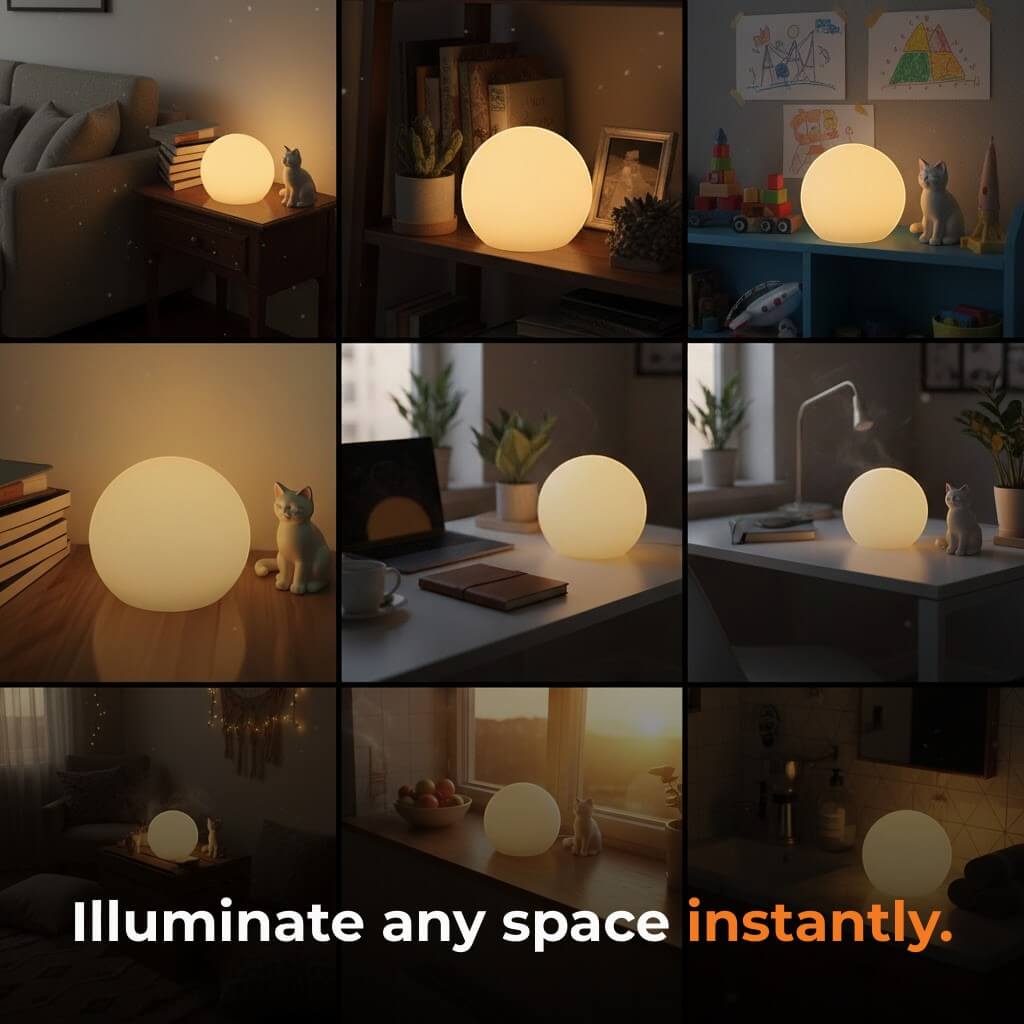 Portable Table Globe Lamp – 16 Color LED