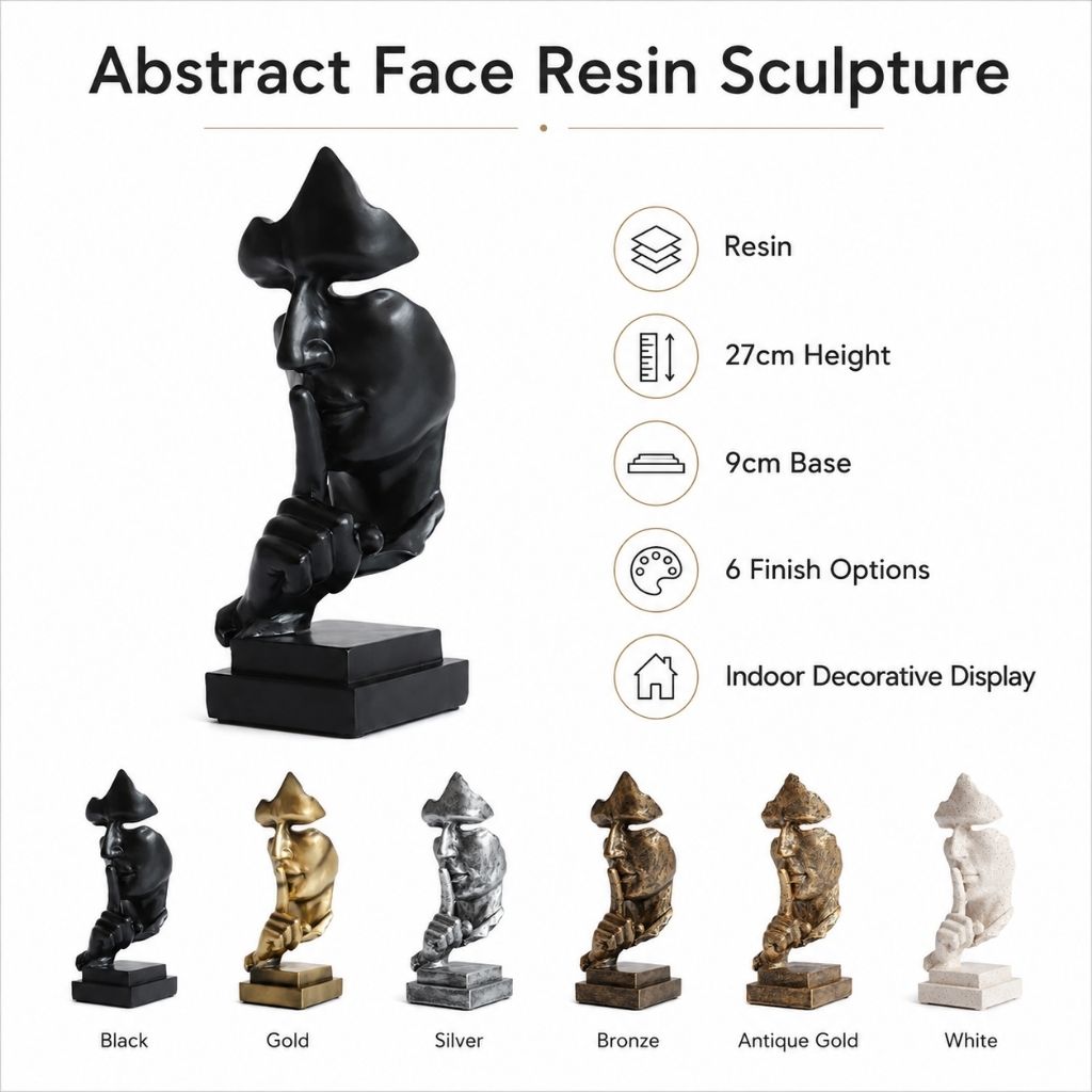 Abstract Face Resin Sculpture