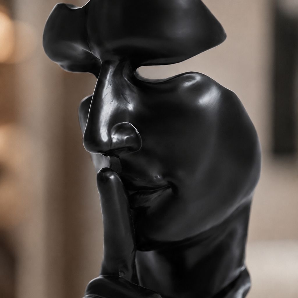 Abstract Face Resin Sculpture