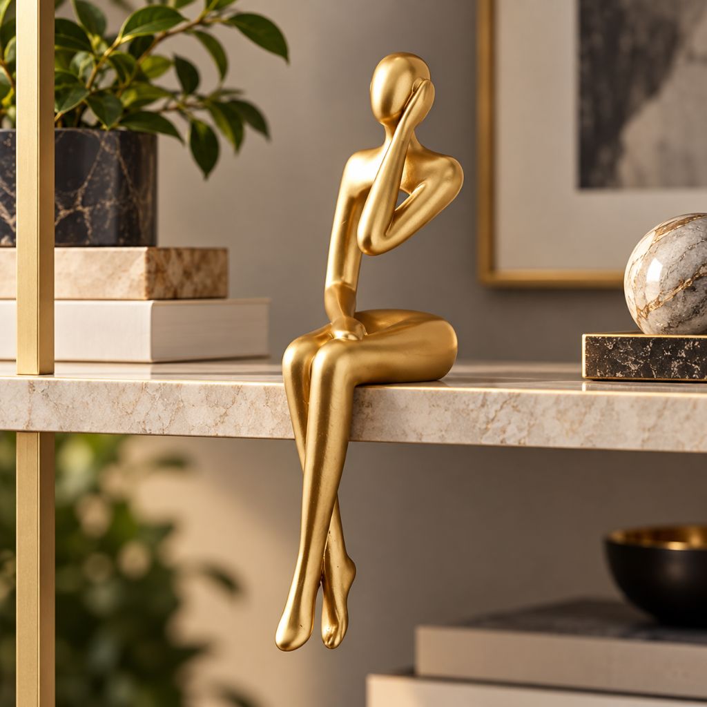 Abstract Resin Bookshelf Figurines