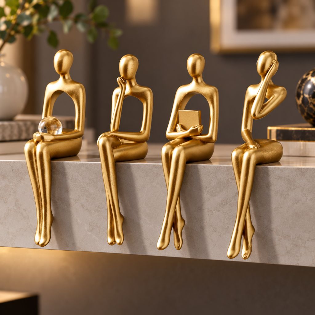 Abstract Resin Bookshelf Figurines