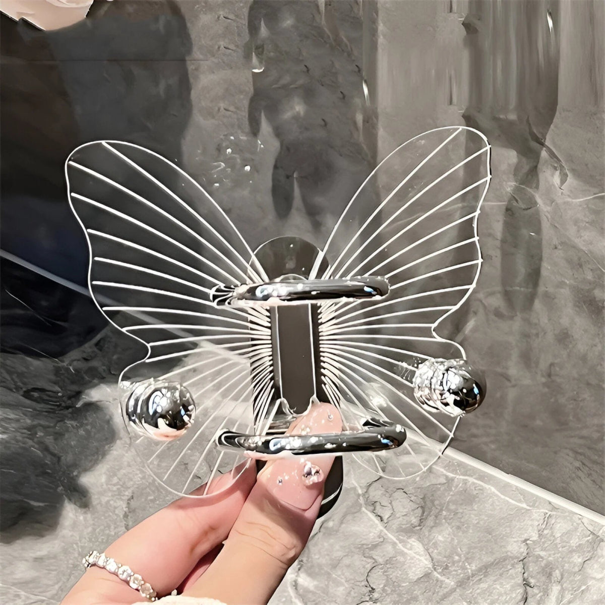 Acrylic Butterfly Wall Hook with Adhesive - Lattea Global