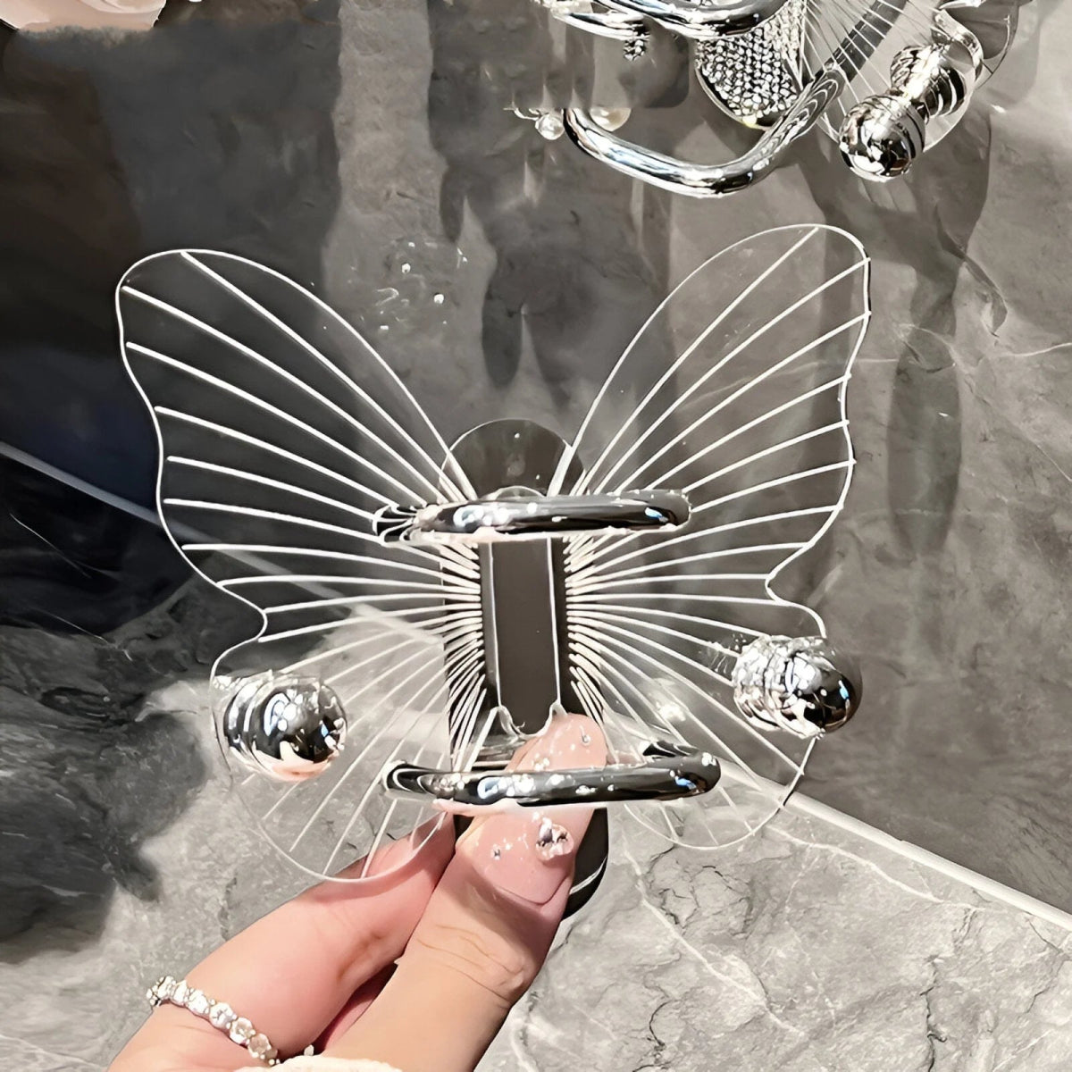 Acrylic Butterfly Wall Hook with Adhesive - Lattea Global