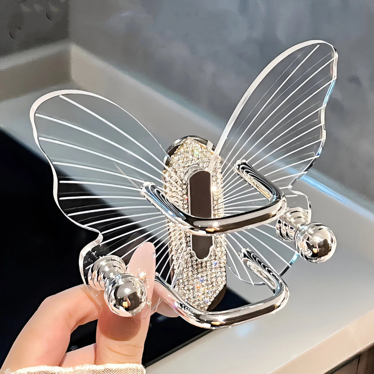 Acrylic Butterfly Wall Hook with Adhesive - Lattea Global