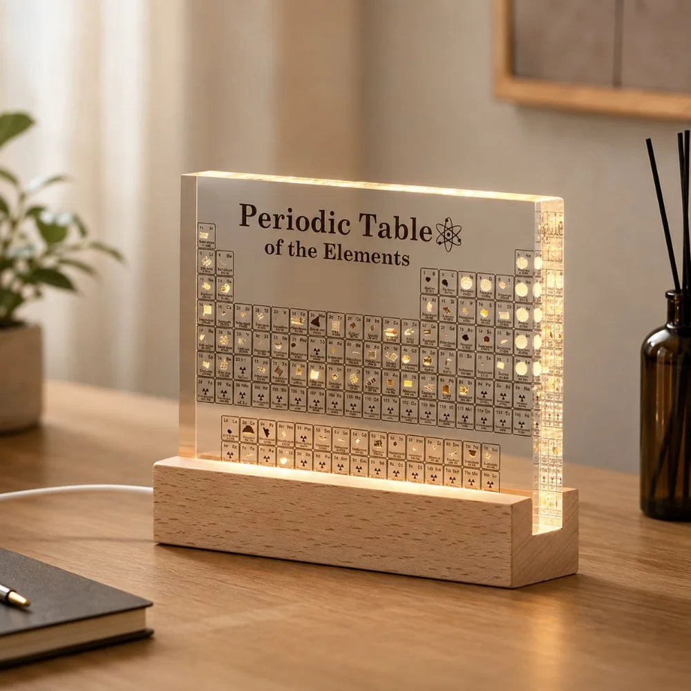 Acrylic periodic table figurine display with usb light desk ornament - view 8
