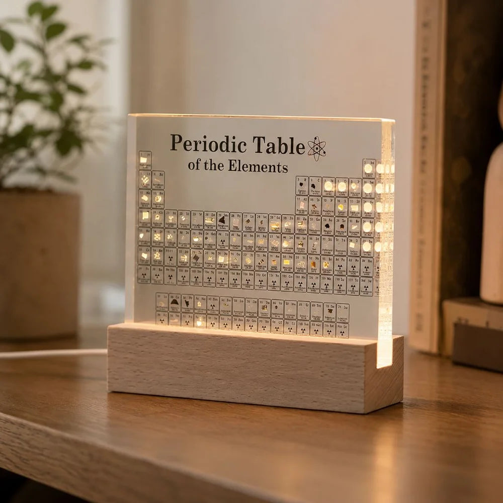 Acrylic periodic table figurine display with usb light desk ornament - view 9