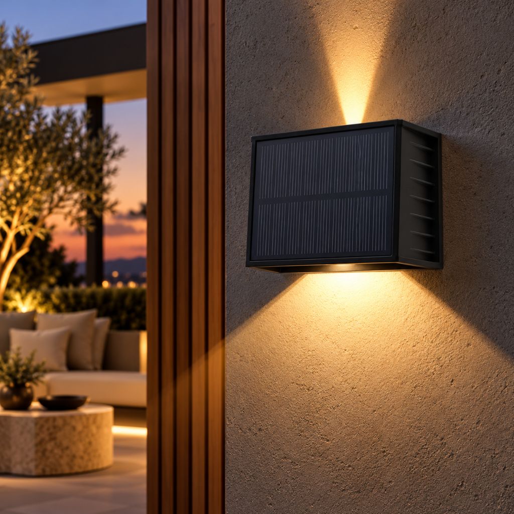 Adjustable Beam Solar Up and Down LED Wall Light