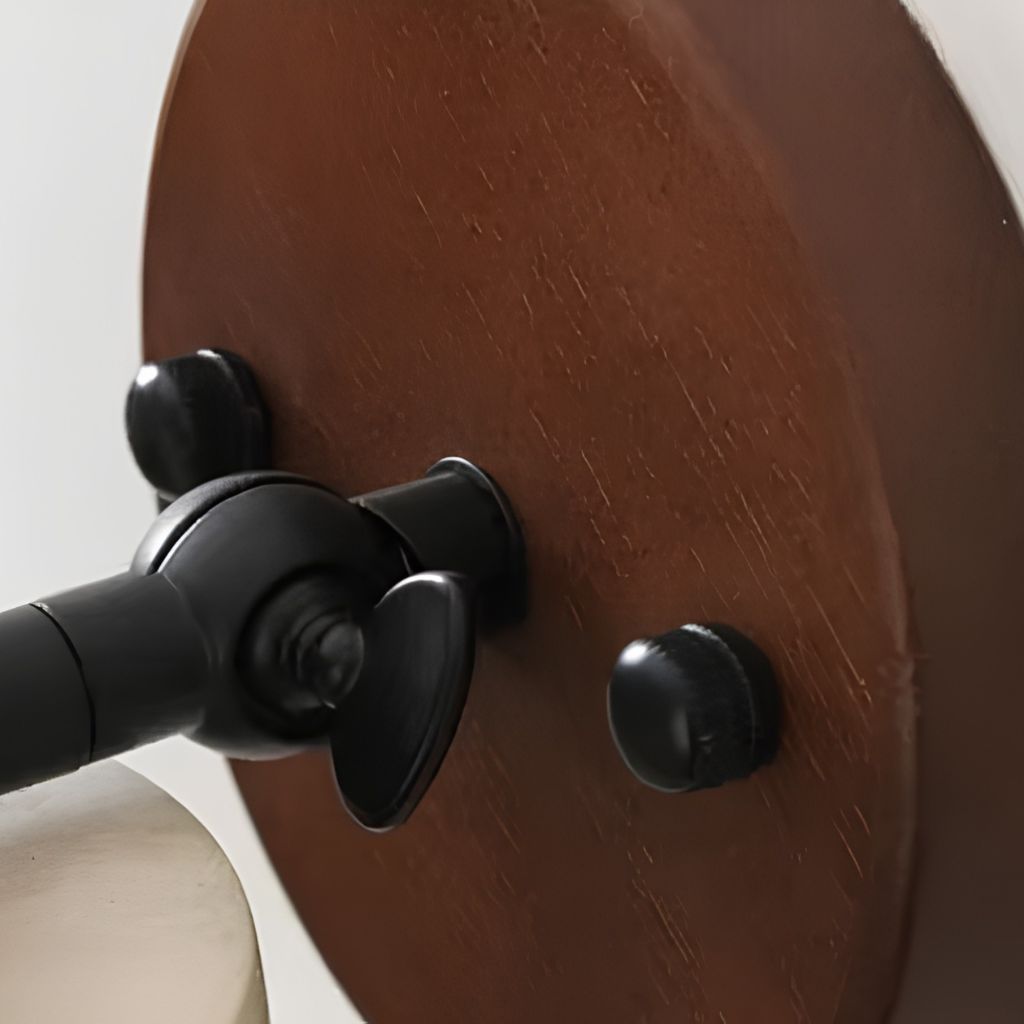 Adjustable Stone and Wood Bedside Wall Light with Switch