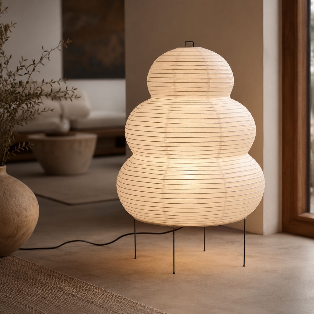 Akari Japandi Style Paper Floor Lamp