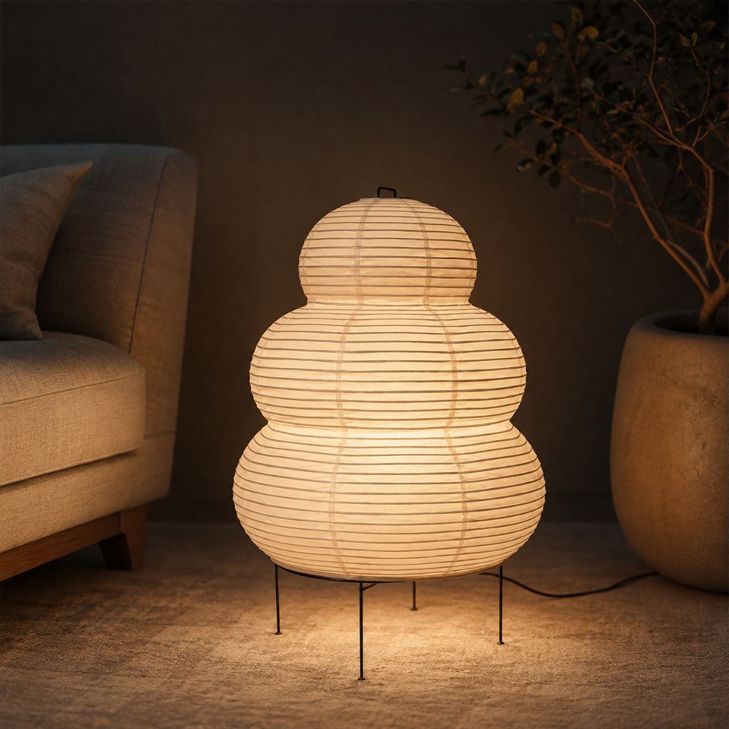 Akari Japandi Style Paper Floor Lamp