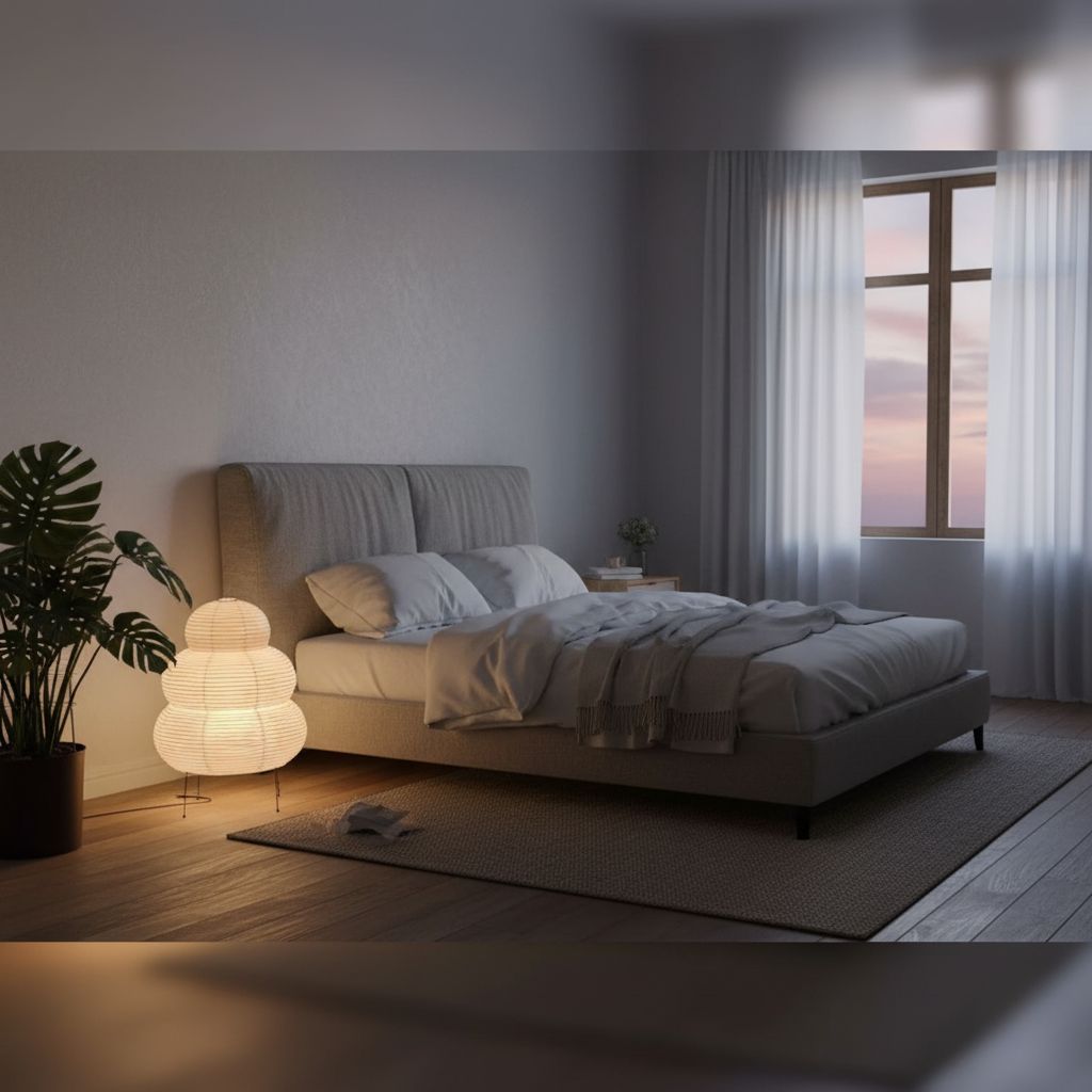 Akari Japandi Style Paper Floor Lamp