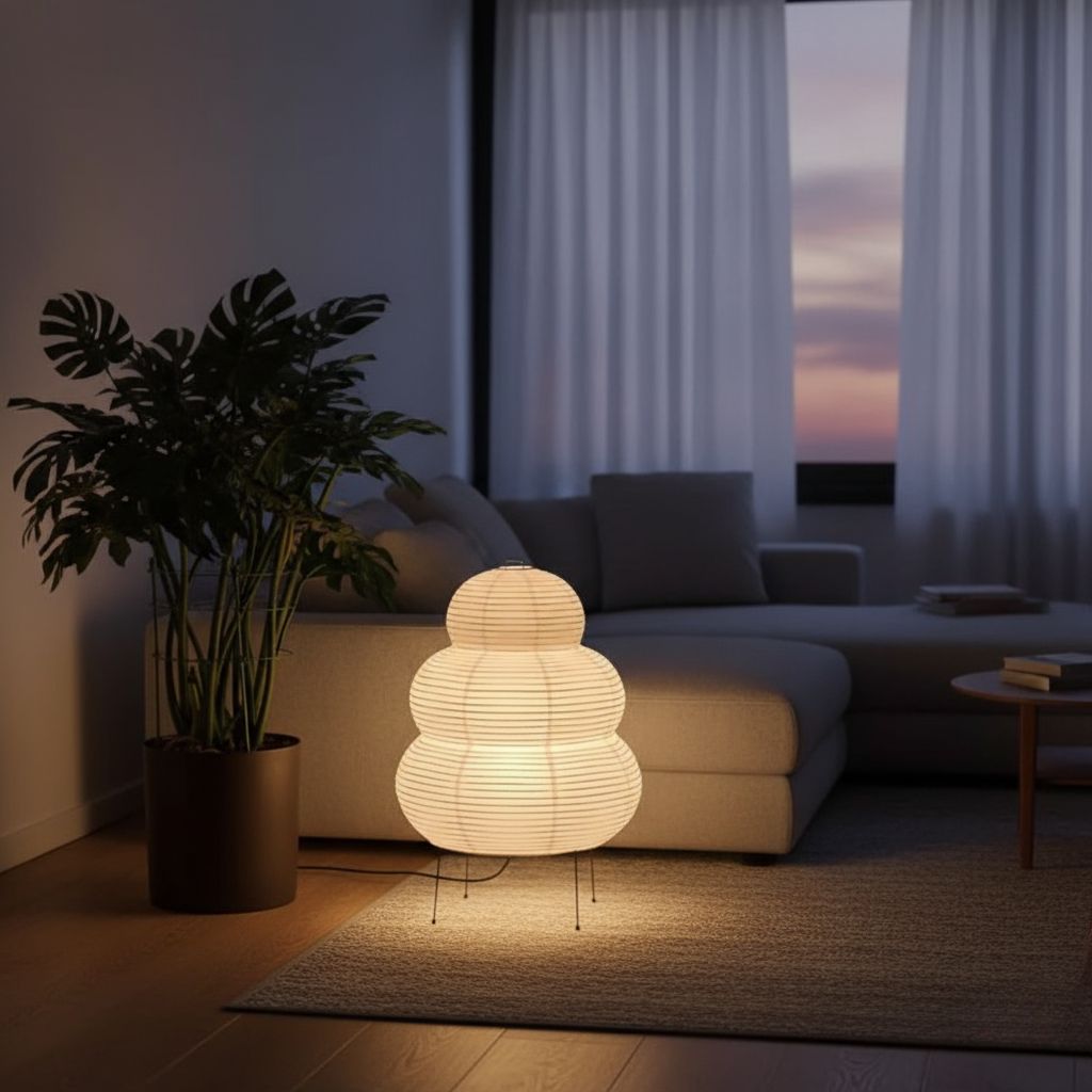 Akari Japandi Style Paper Floor Lamp