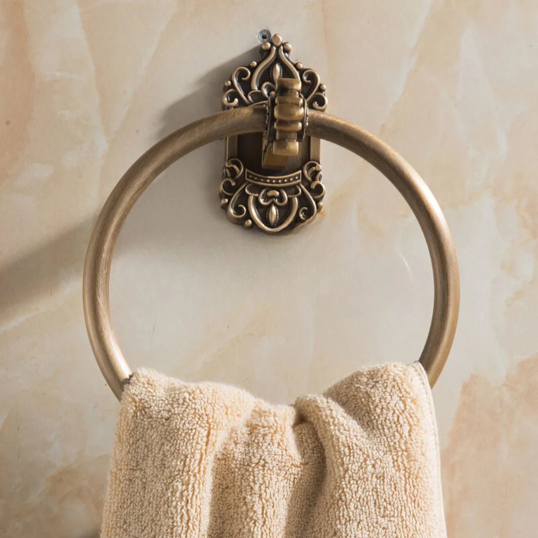 Antique Brass Hand Towel Ring for Bathroom - Lattea Global