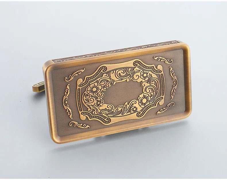 Antique Bronze Wall - Mounted Toilet Roll Holder with Shelf - Lattea Global